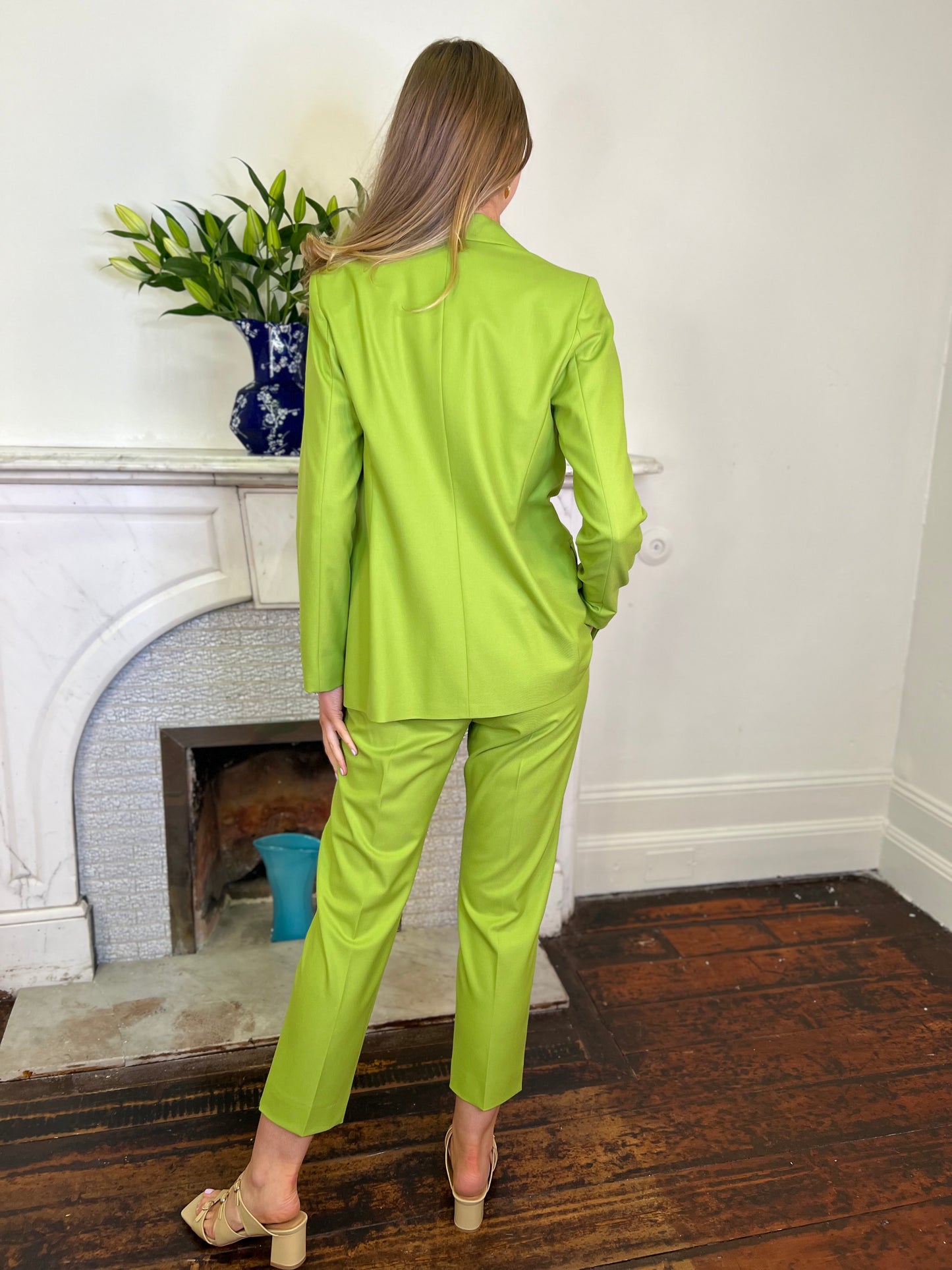 Duilia Suit Jacket in Lime Green