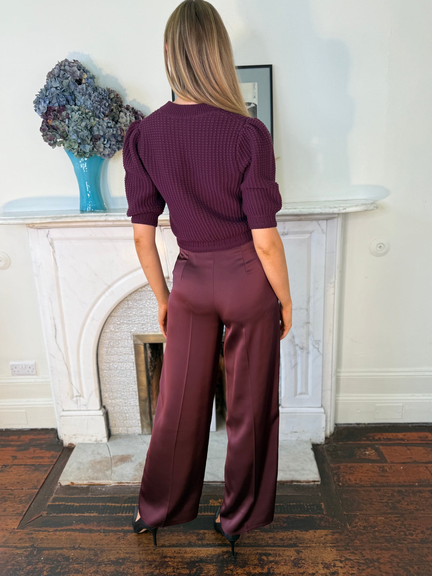 Iblues Sandalo Satin Burgundy Pants