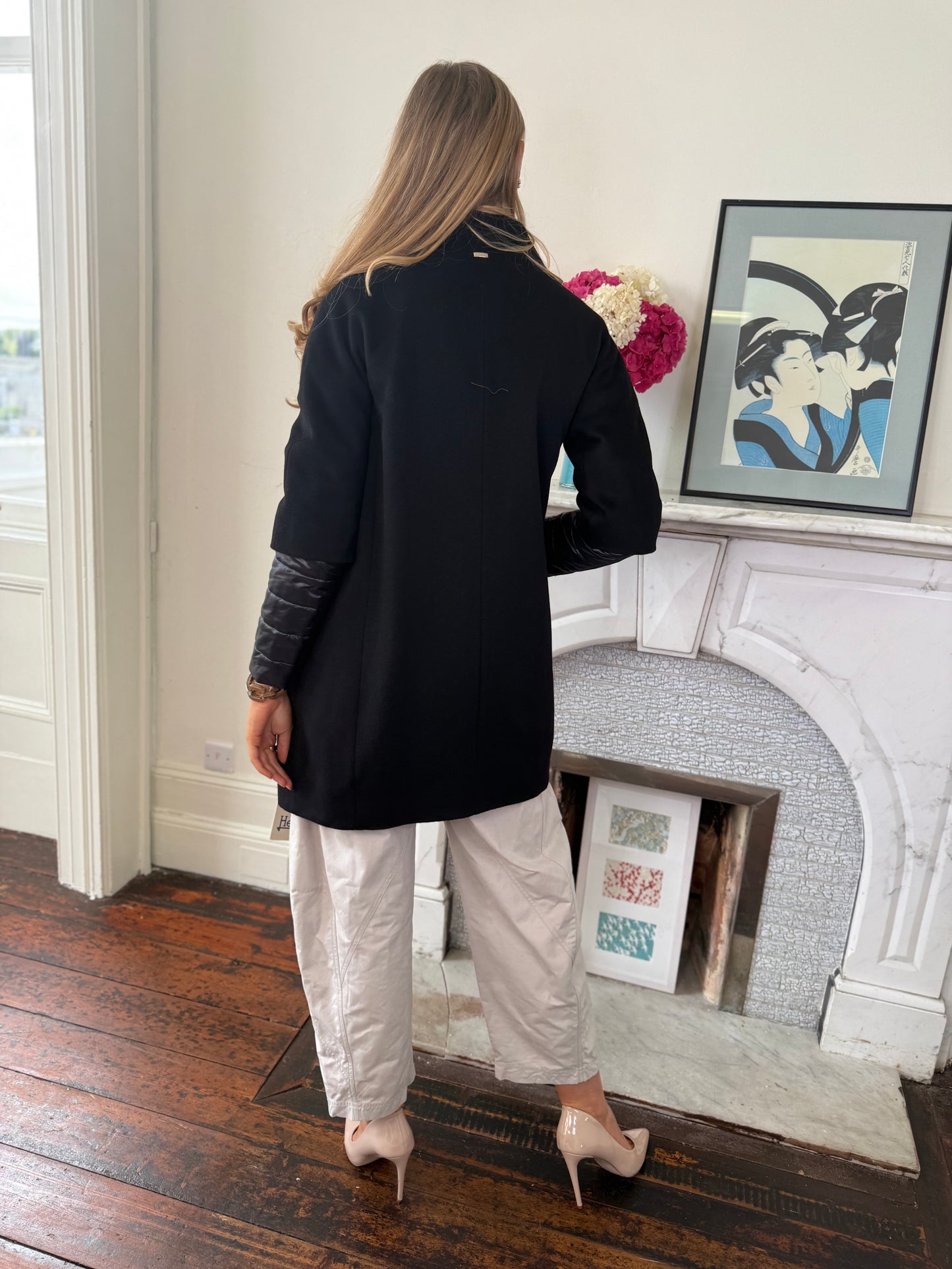 Herno Layered-Sleeved Zip-Up Down Coat