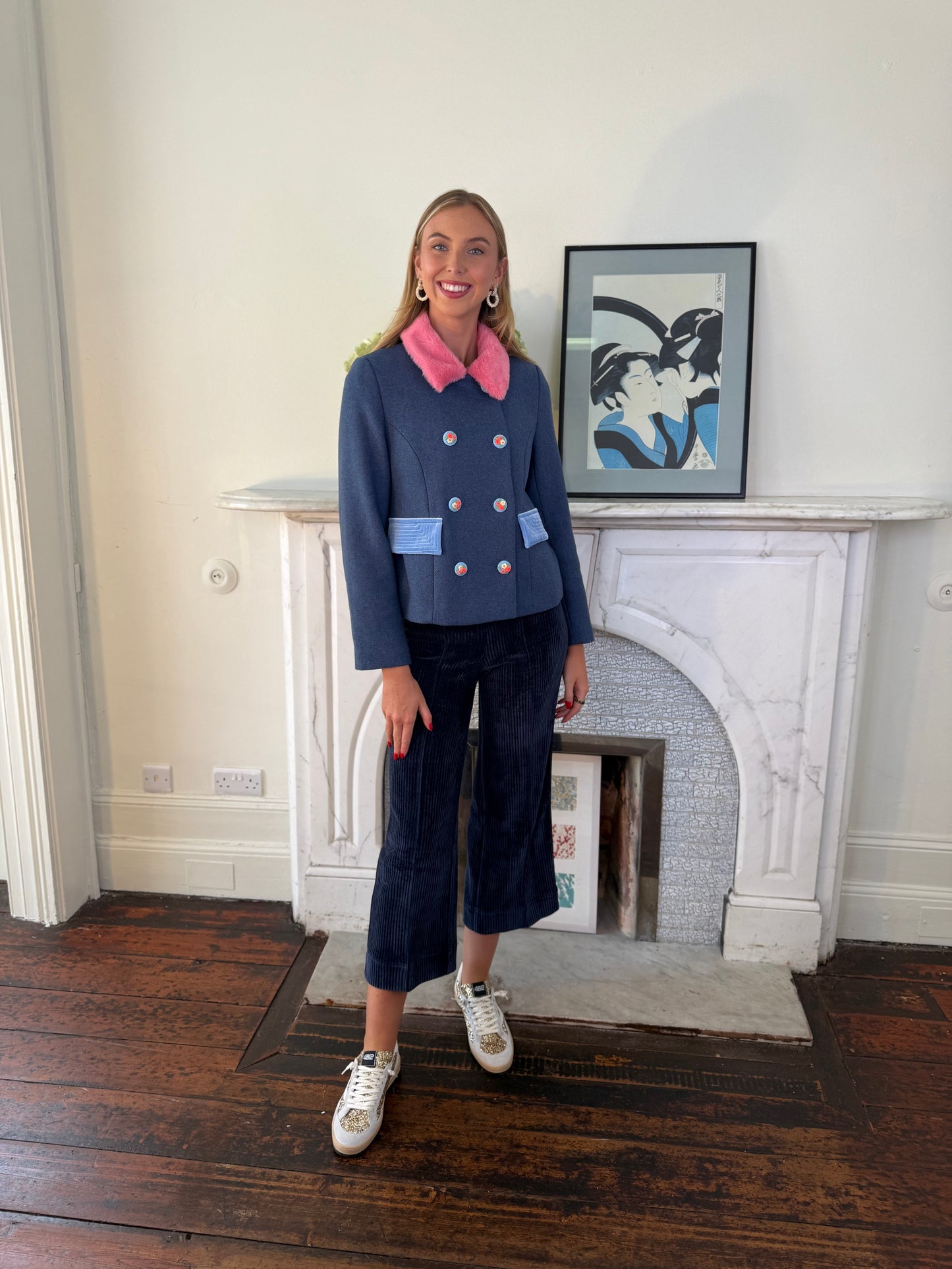Manoush Blue Wool Claudi Jacket