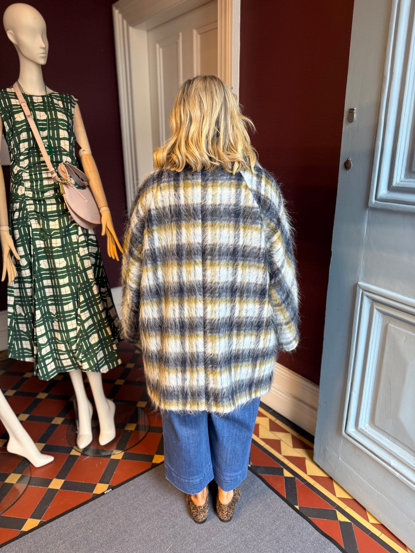 Iblues Papatin Check Car Coat
