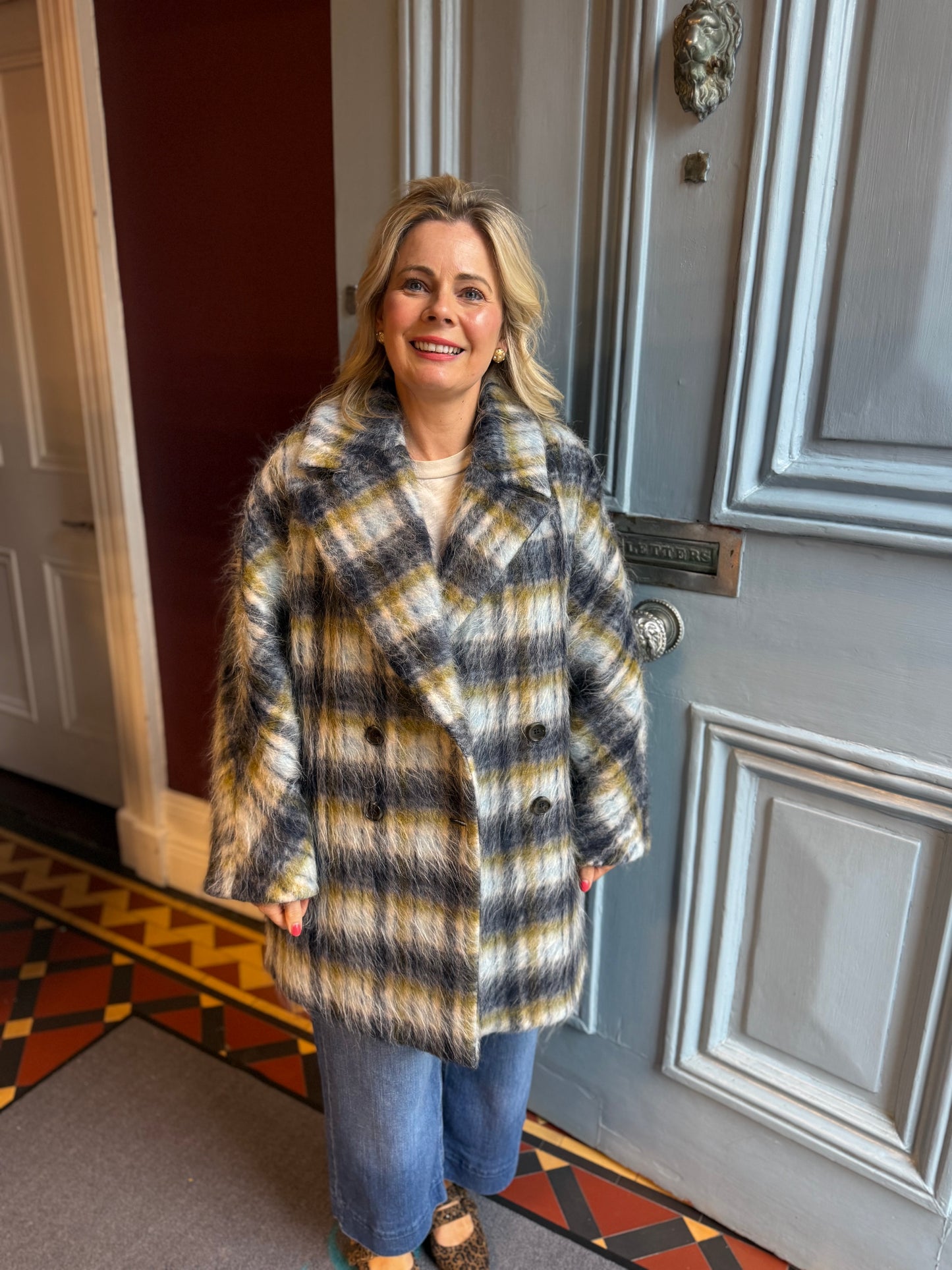 Iblues Papatin Check Car Coat