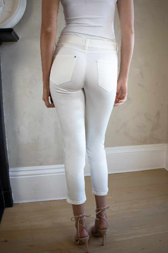 Unity White 7/8 Tencel Trousers
