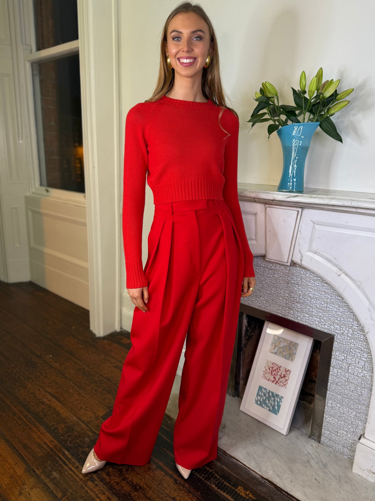 Fragola Short Red Cashmere Jumper