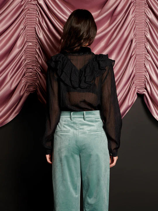 Sister Jane Kelly Ruffle Blouse Coal Black