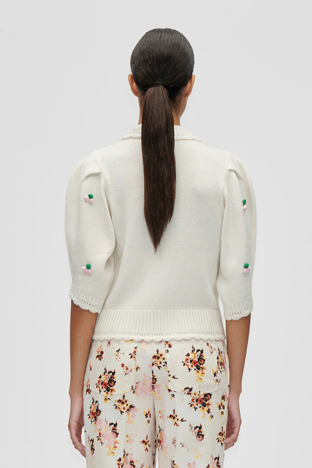 Stine Goya Bubble Knit Polo Cardigan