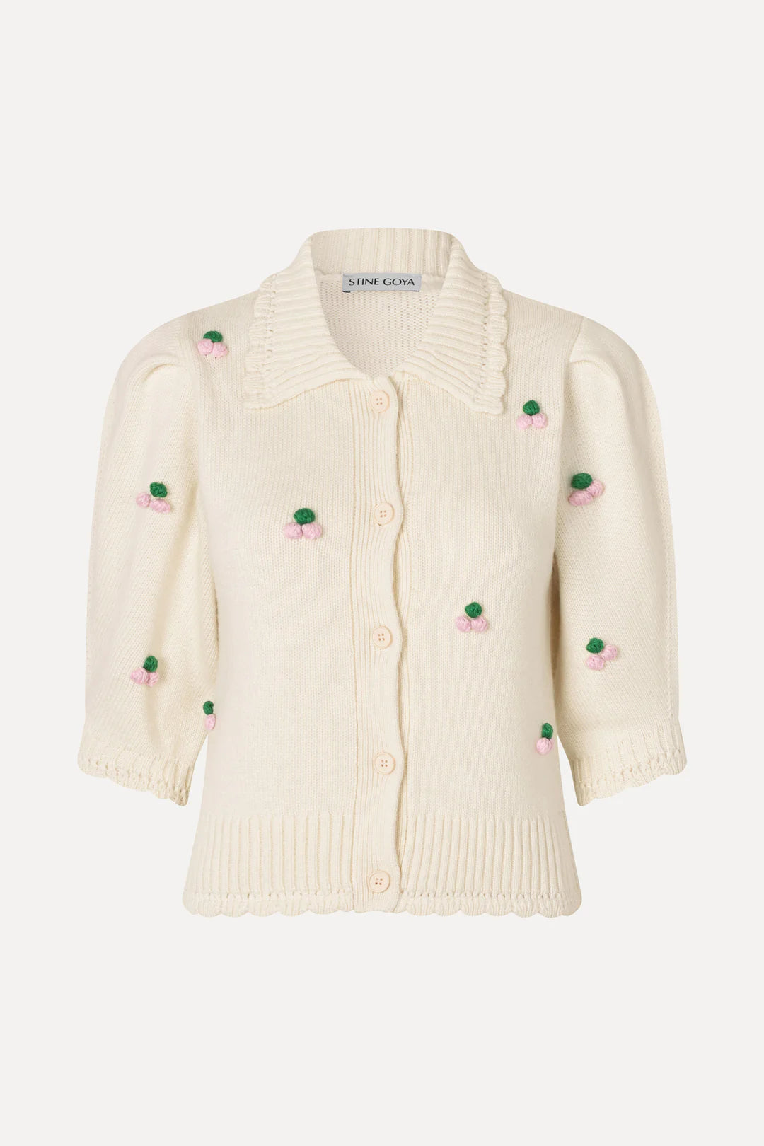 Stine Goya Bubble Knit Polo Cardigan