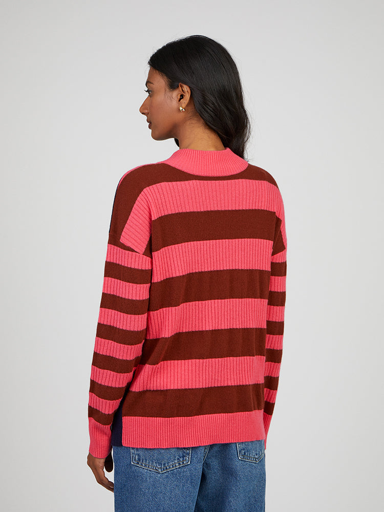 Cocoa Cashmere Dana Jumper Navy Striped