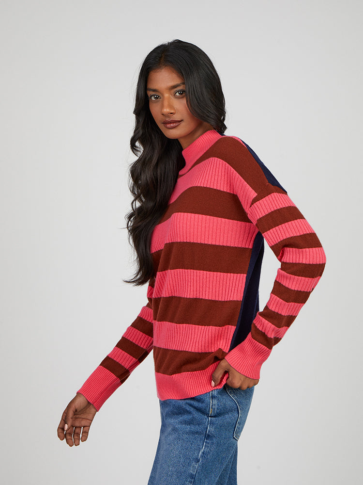 Cocoa Cashmere Dana Jumper Navy Striped