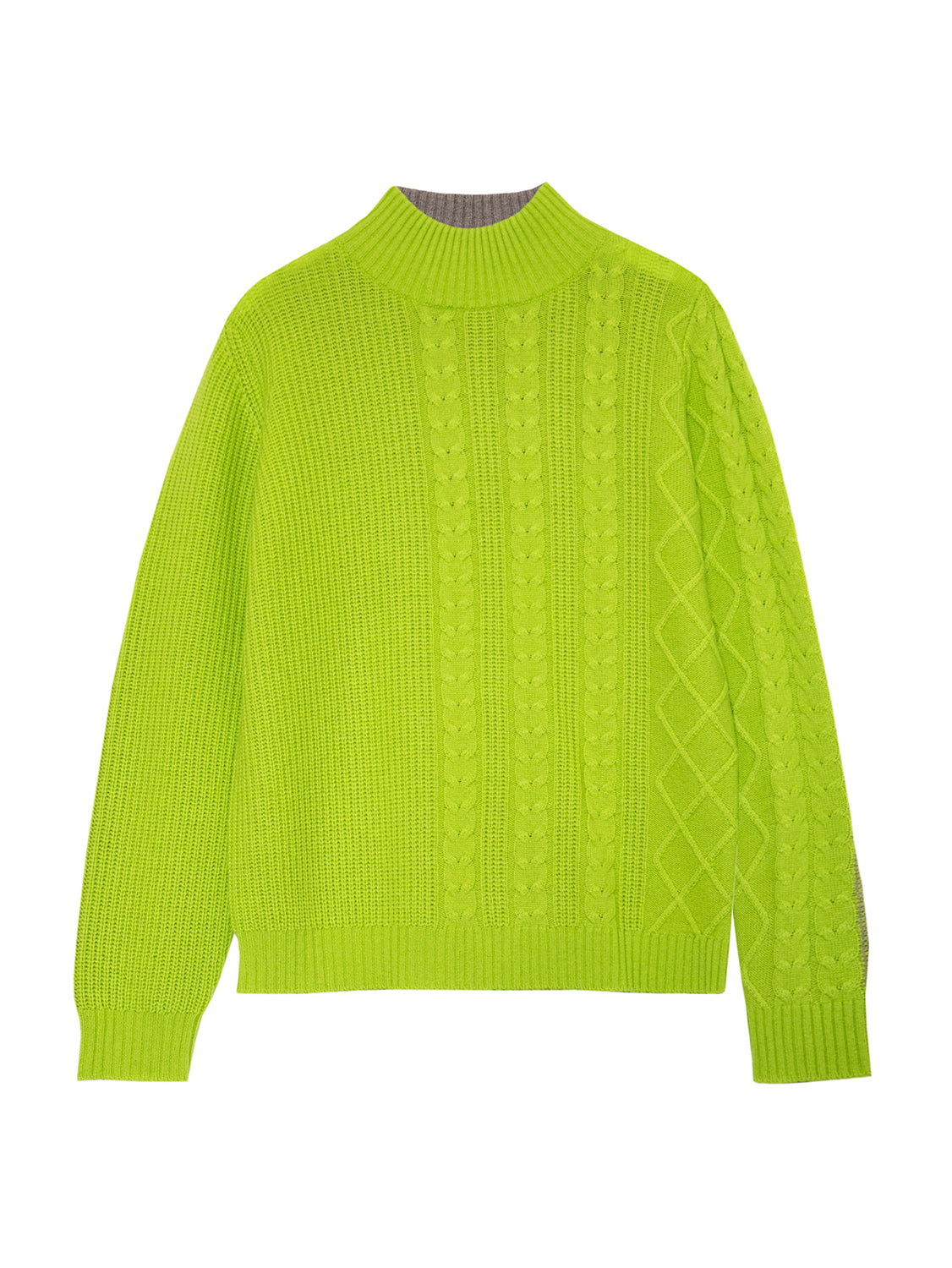 Cocoa Cashmere Whitney Lime and Oatmeal Jumper