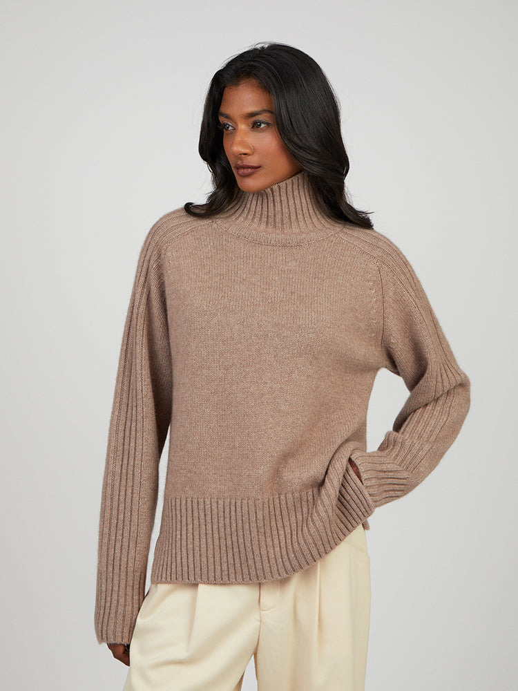 Cocoa Cashmere Aislinn Natural Brown Jumper