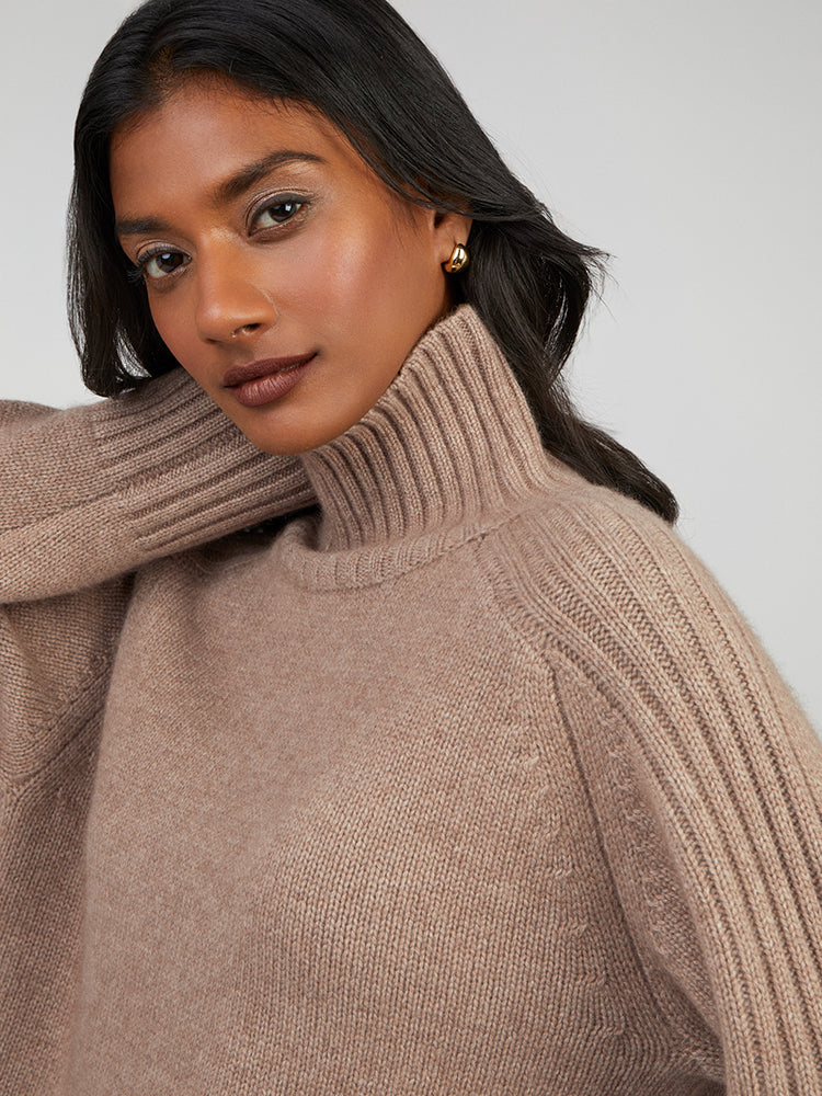 Cocoa Cashmere Aislinn Natural Brown Jumper