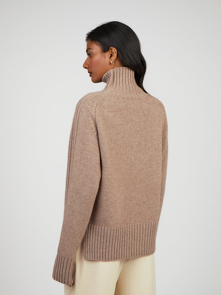 Cocoa Cashmere Aislinn Natural Brown Jumper