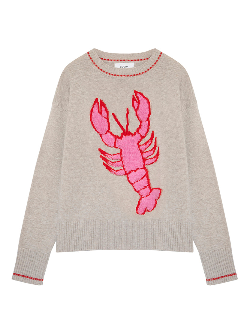 Cocoa Cashmere Lobster Sweater in Sand