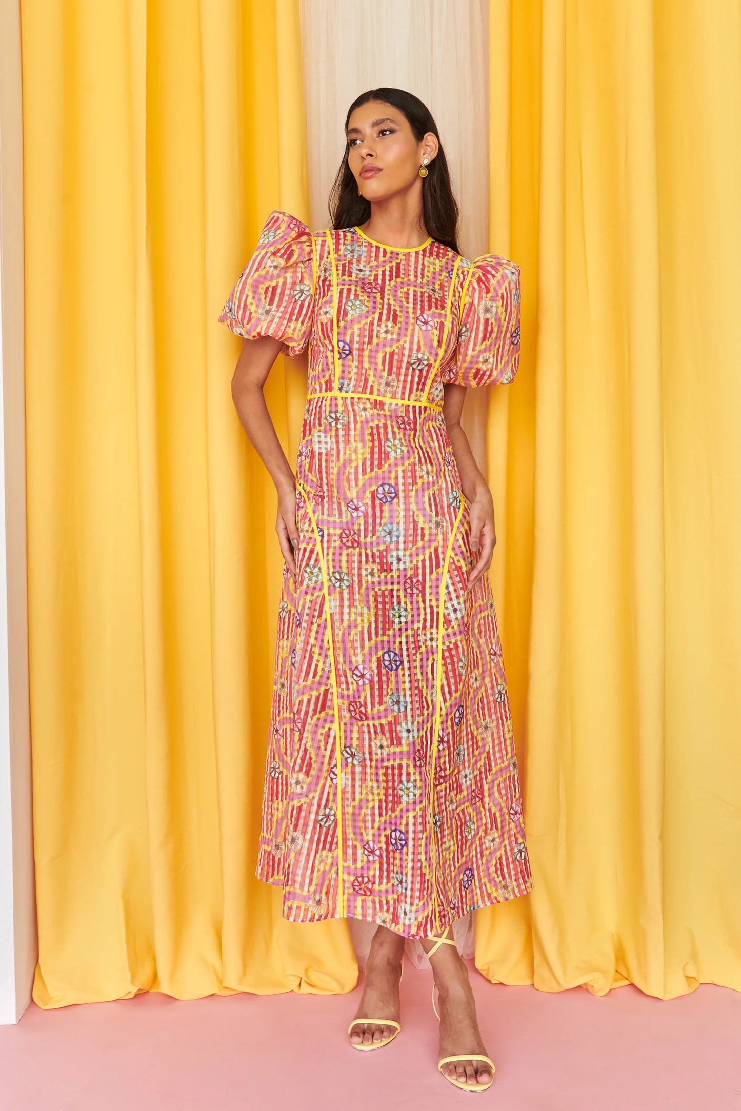 Nammu Yellow Print Dress