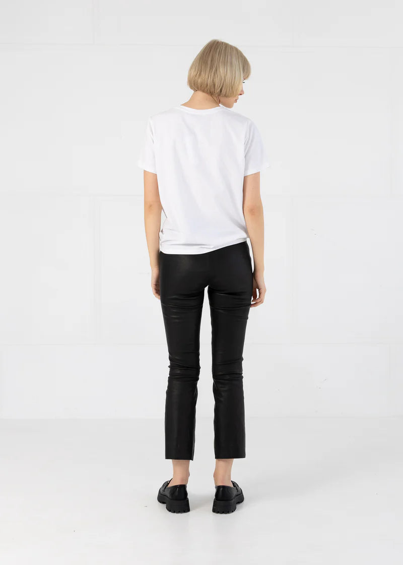 Coster Copenhagen Cropped Black Leather Leggings