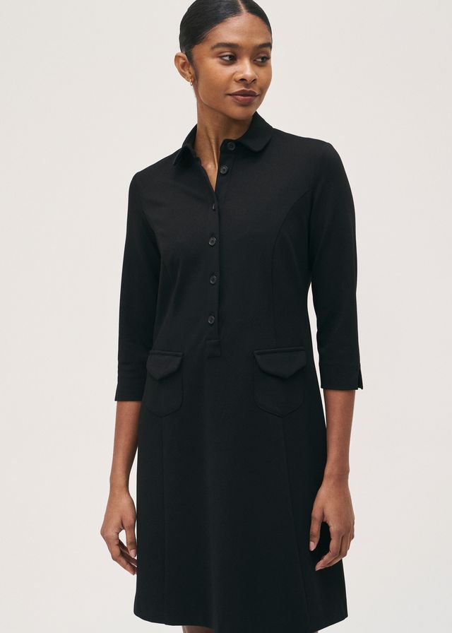 Rosso35 Navy Jersey Shift Dress with Collar
