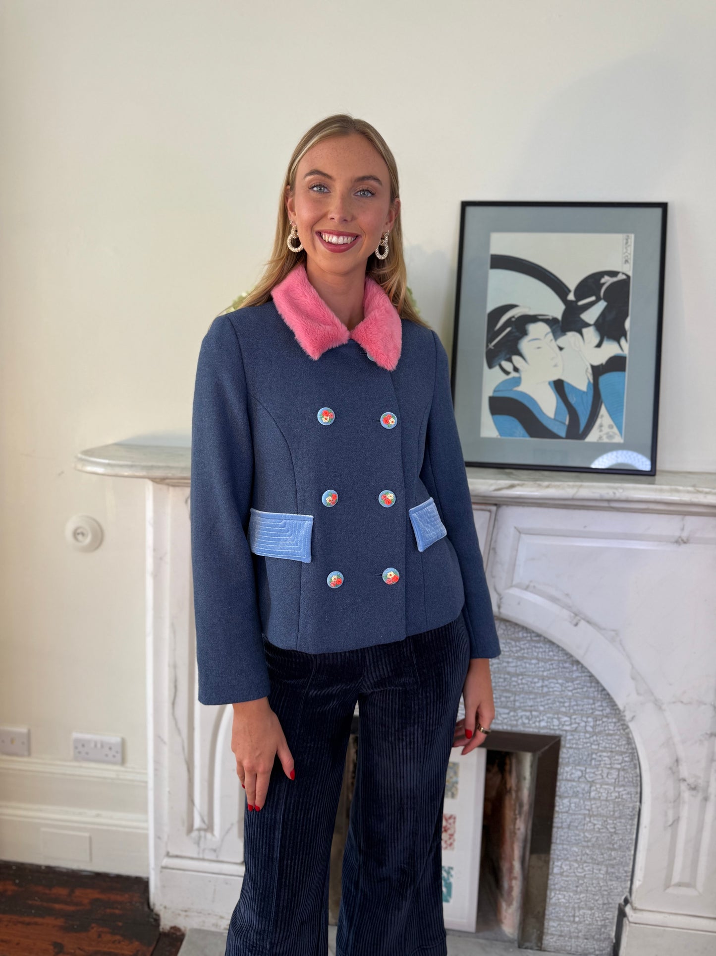 Manoush Blue Wool Claudi Jacket