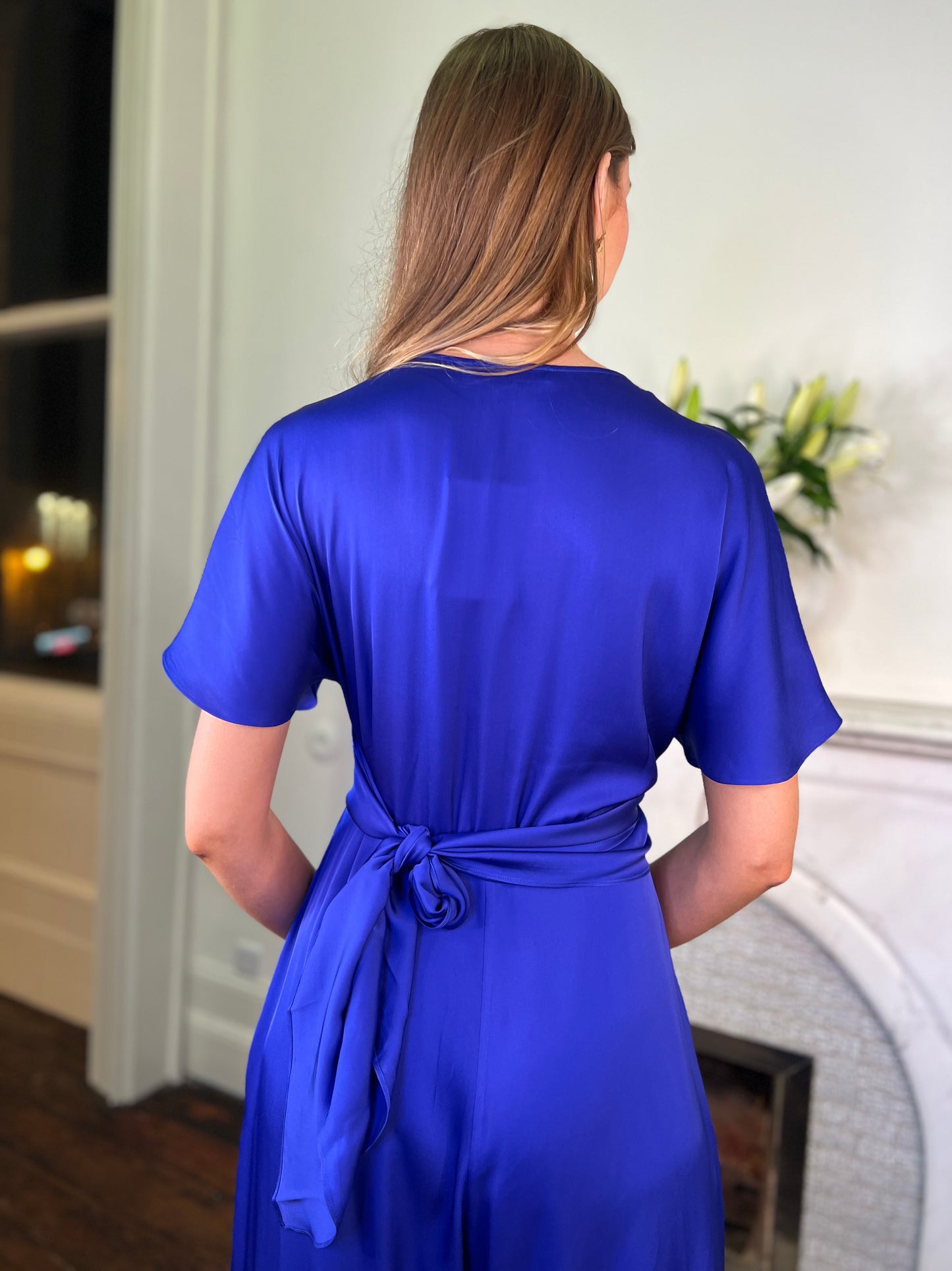 Nuovo Silk Jumpsuit in Imperial Blue