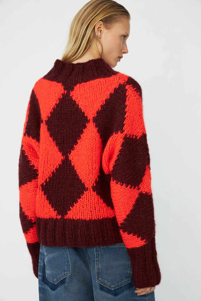 Dawnxdare Erica Diamond Sweater Burgundy