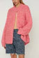 Dawnxdare Barker Long Cardigan-Super Pink