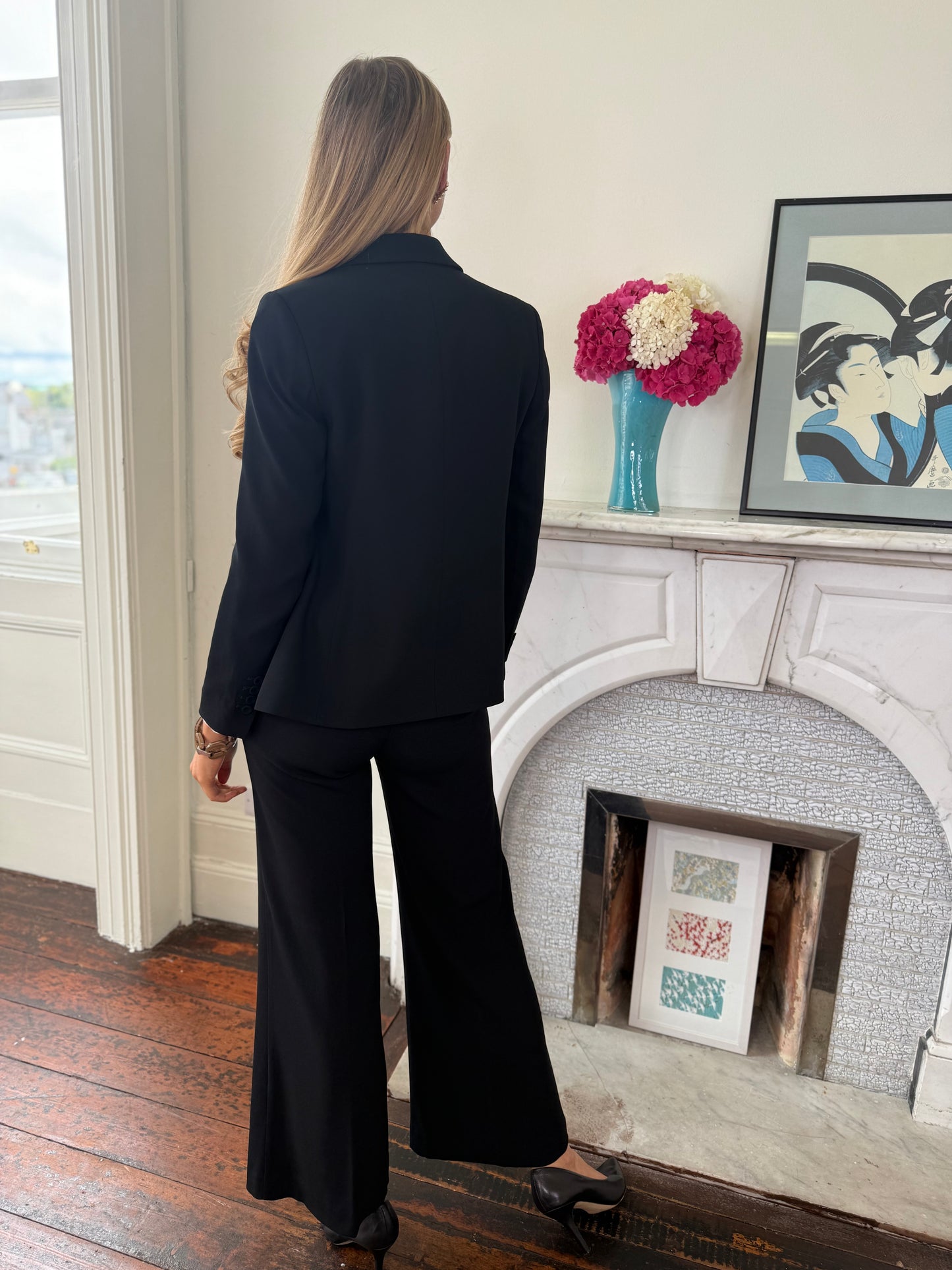 Rosso35 Black Fitted Single Breasted Blazer