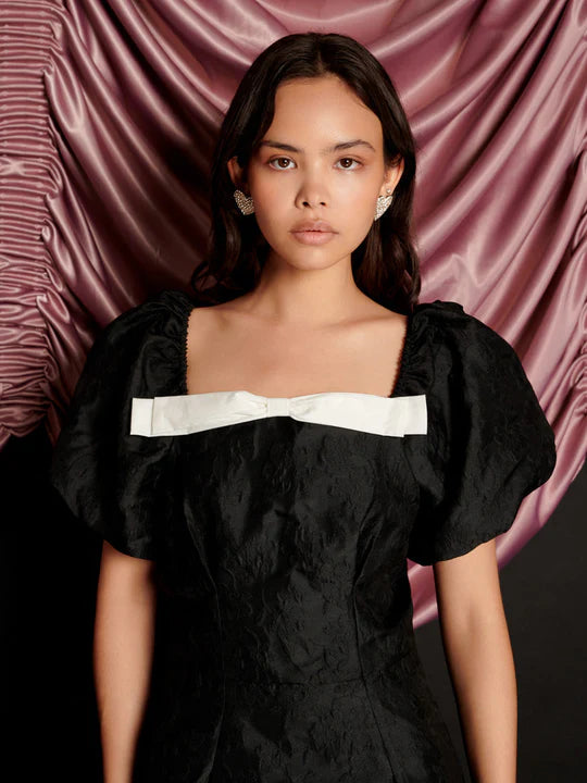 Sister Jane Cocktail Jazquard Mini Dress Coal Black