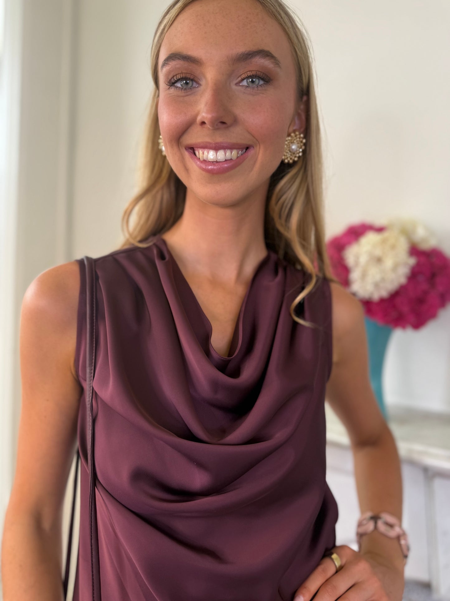 Iblues Calotte Sleeveless Top in Bordeaux