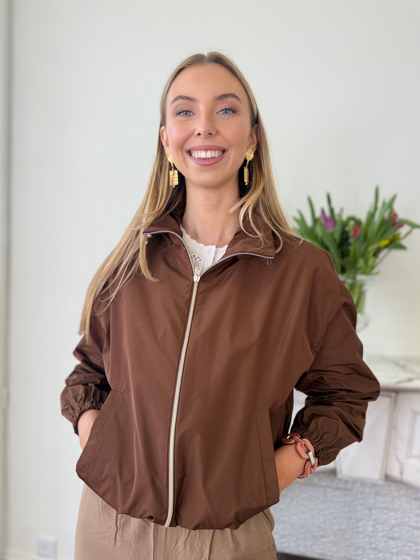 Herno Rich Brown Techno Taffeta Jacket