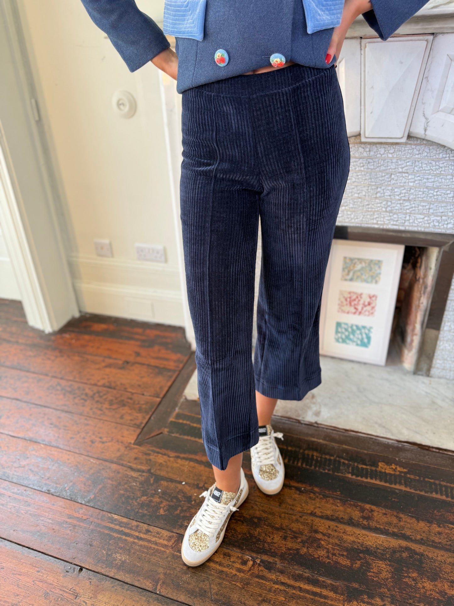 Vilagallo Corduroy Trousers Navy