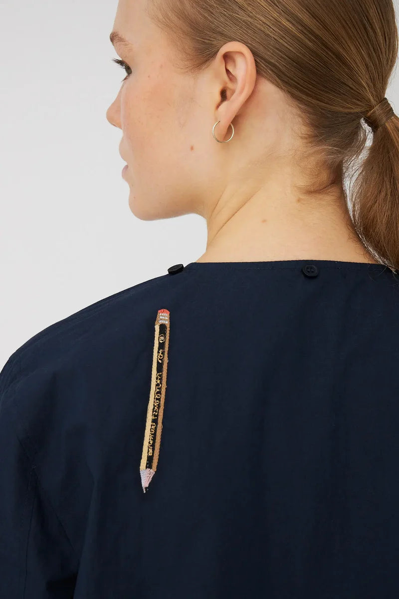 Stella Nova Embroidered Bow Shirt Navy