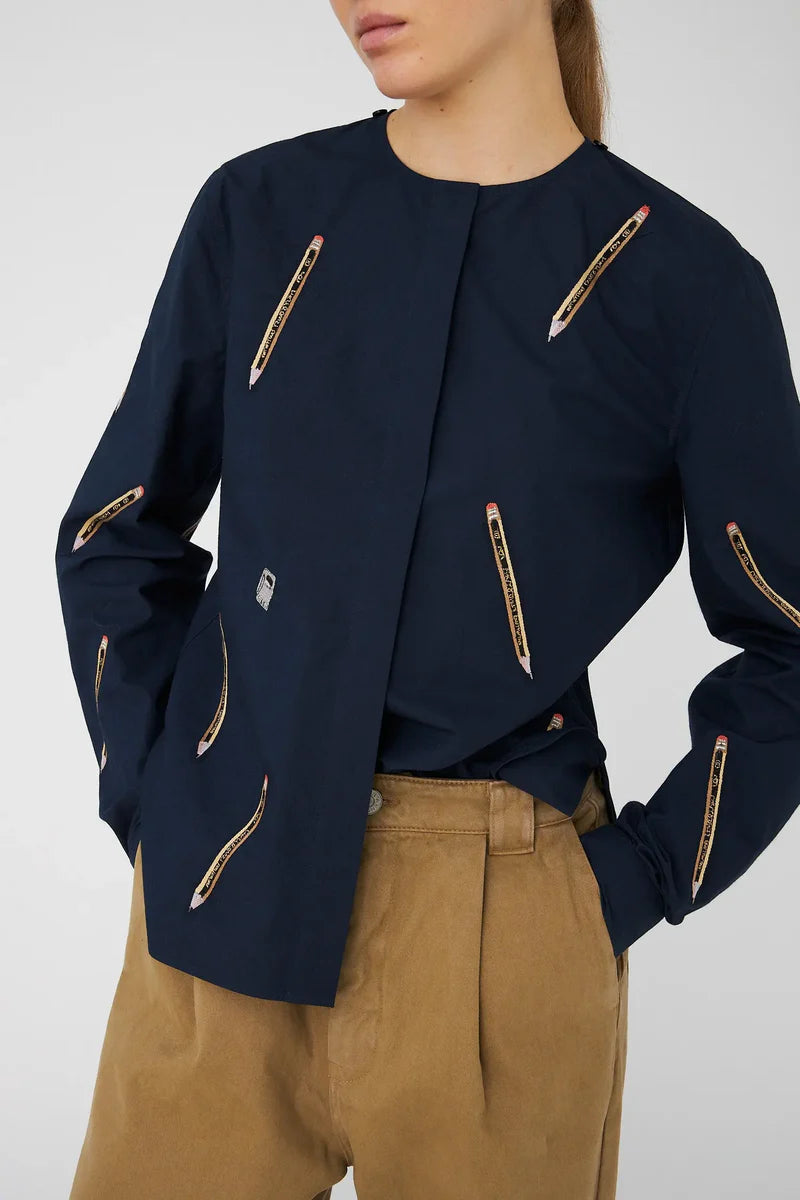 Stella Nova Embroidered Bow Shirt Navy