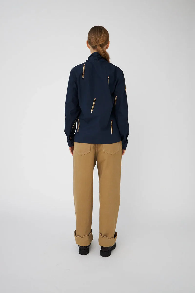 Stella Nova Embroidered Bow Shirt Navy