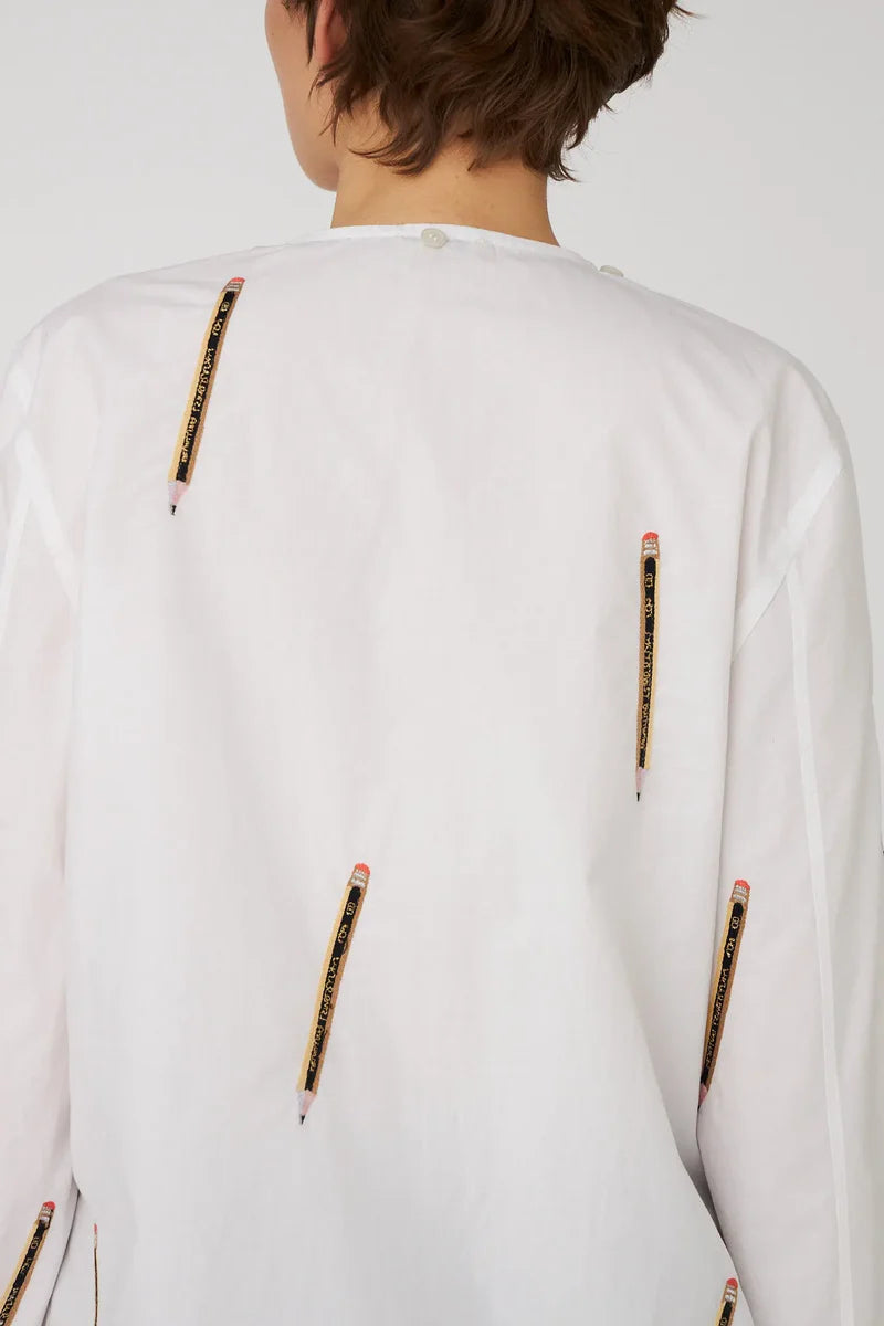Stella Nova White Embroidered Bow Shirt