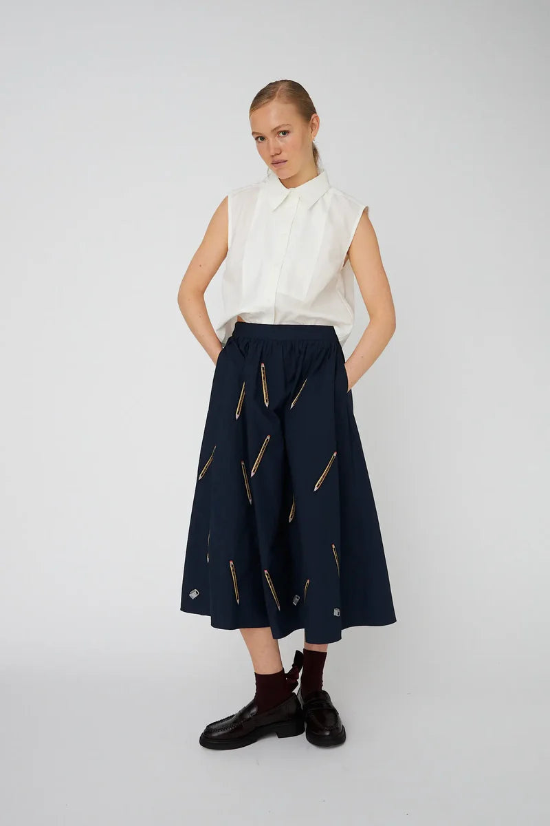 Stella Nova Embroidered Midi Skirt