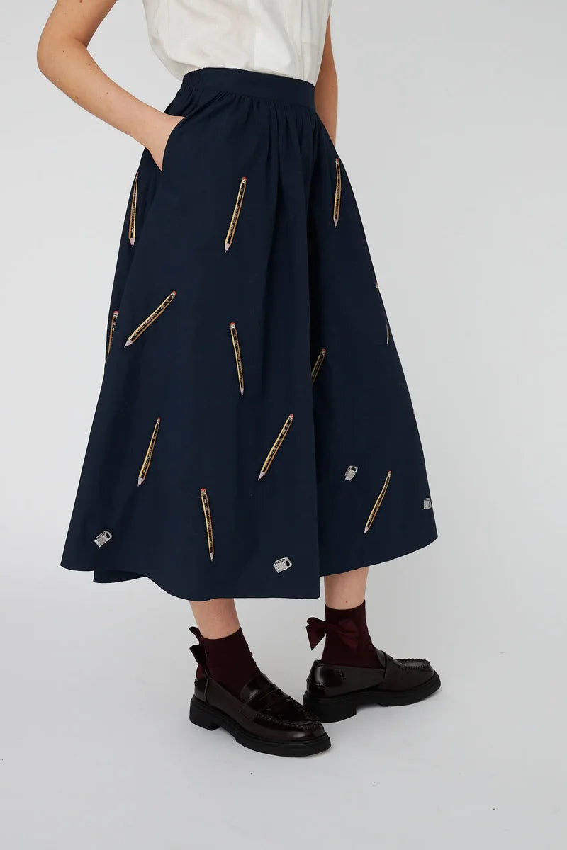 Stella Nova Embroidered Midi Skirt
