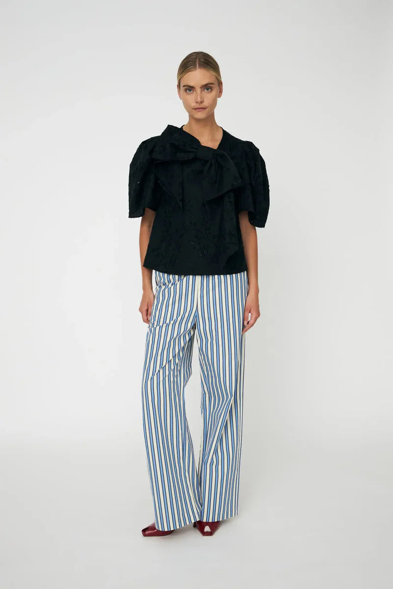 Stella Nova Festive Blouse with Bow - Black