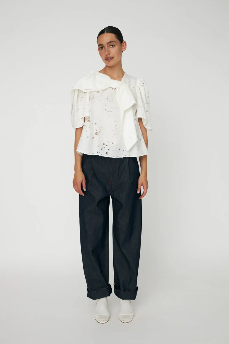 Stella Nova Festive Blouse with Bow - White