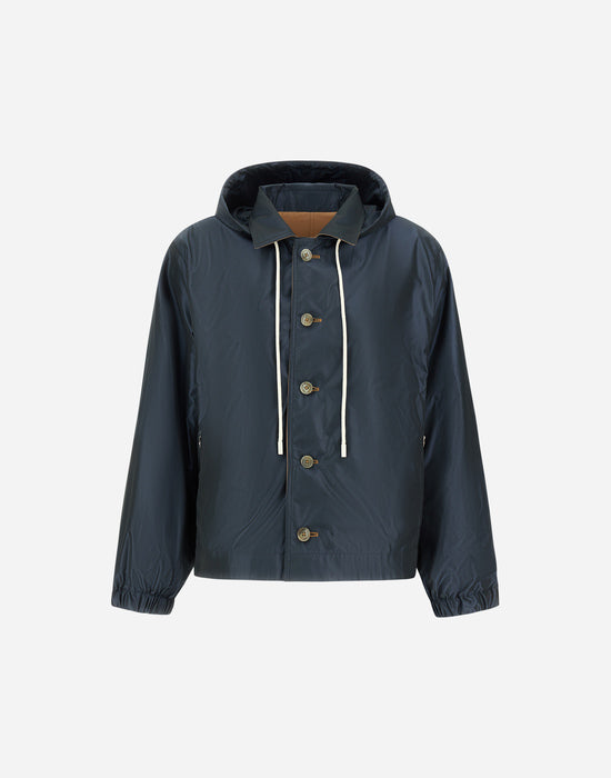 Herno Camel and Black Reversible Jacket with Hood