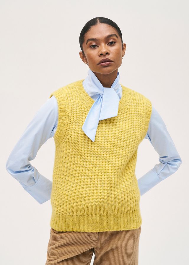 Rosso35 Sleeveless Yellow Knit Sweater