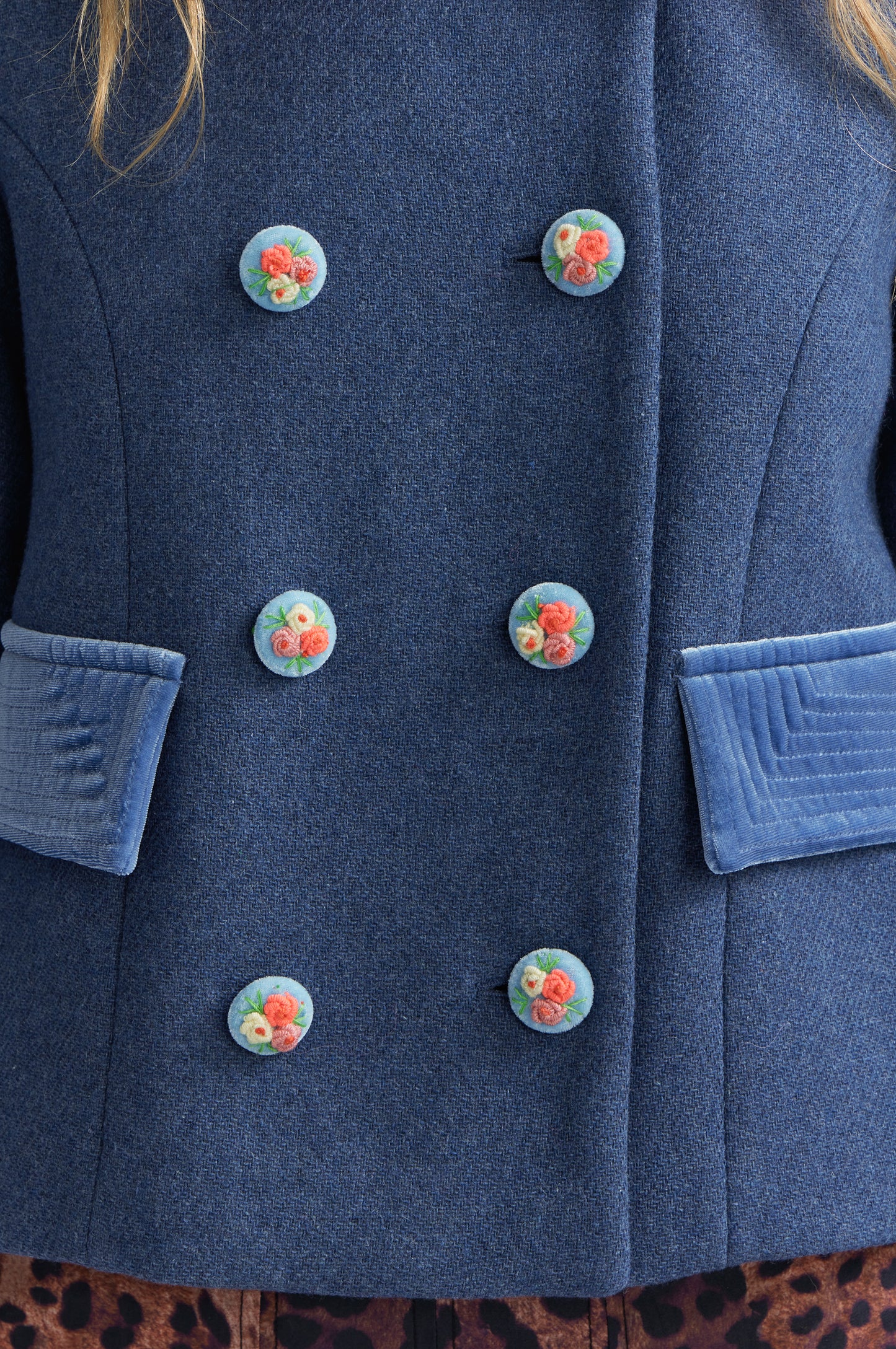 Manoush Blue Wool Claudi Jacket