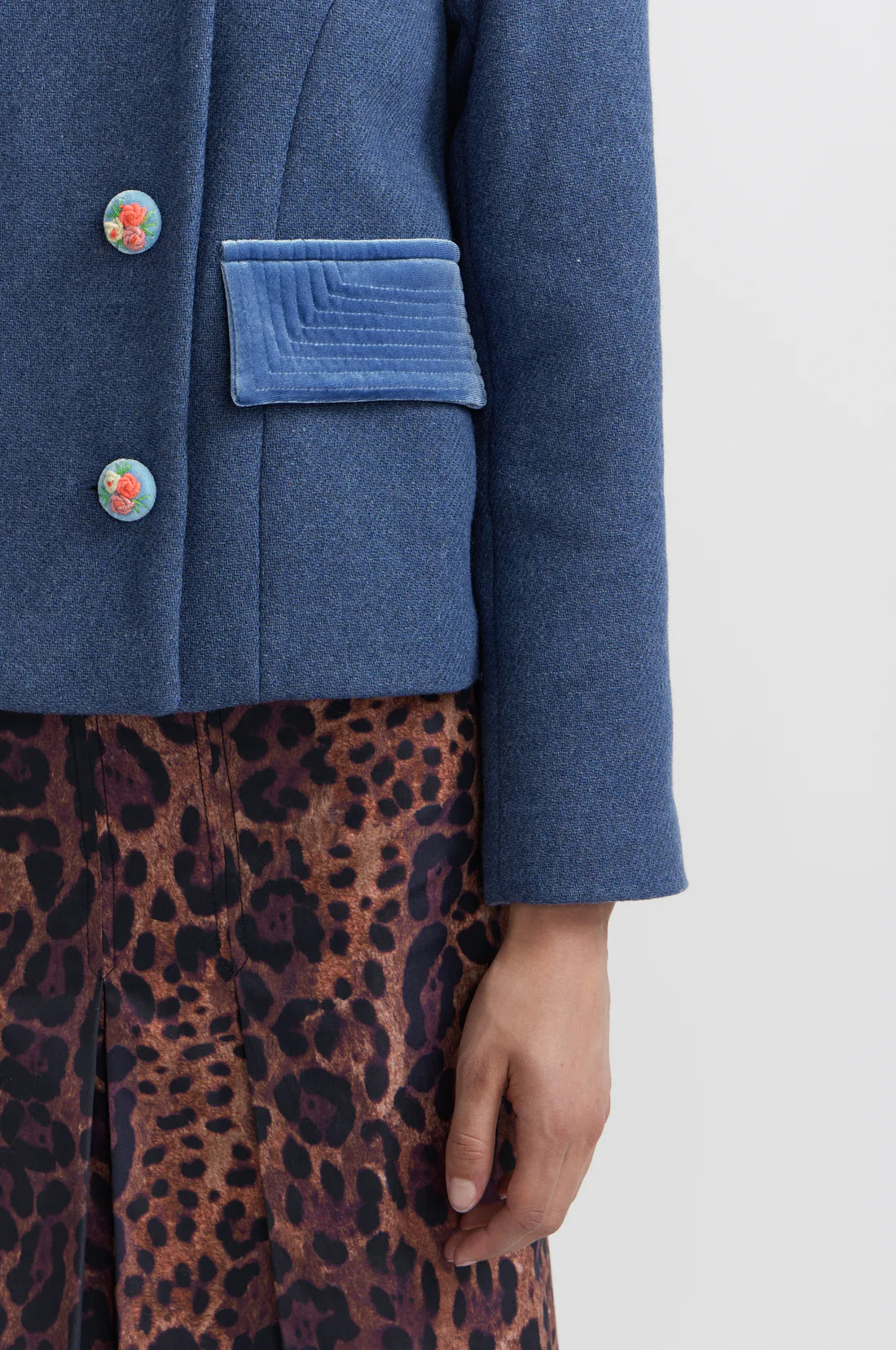 Manoush Blue Wool Claudi Jacket