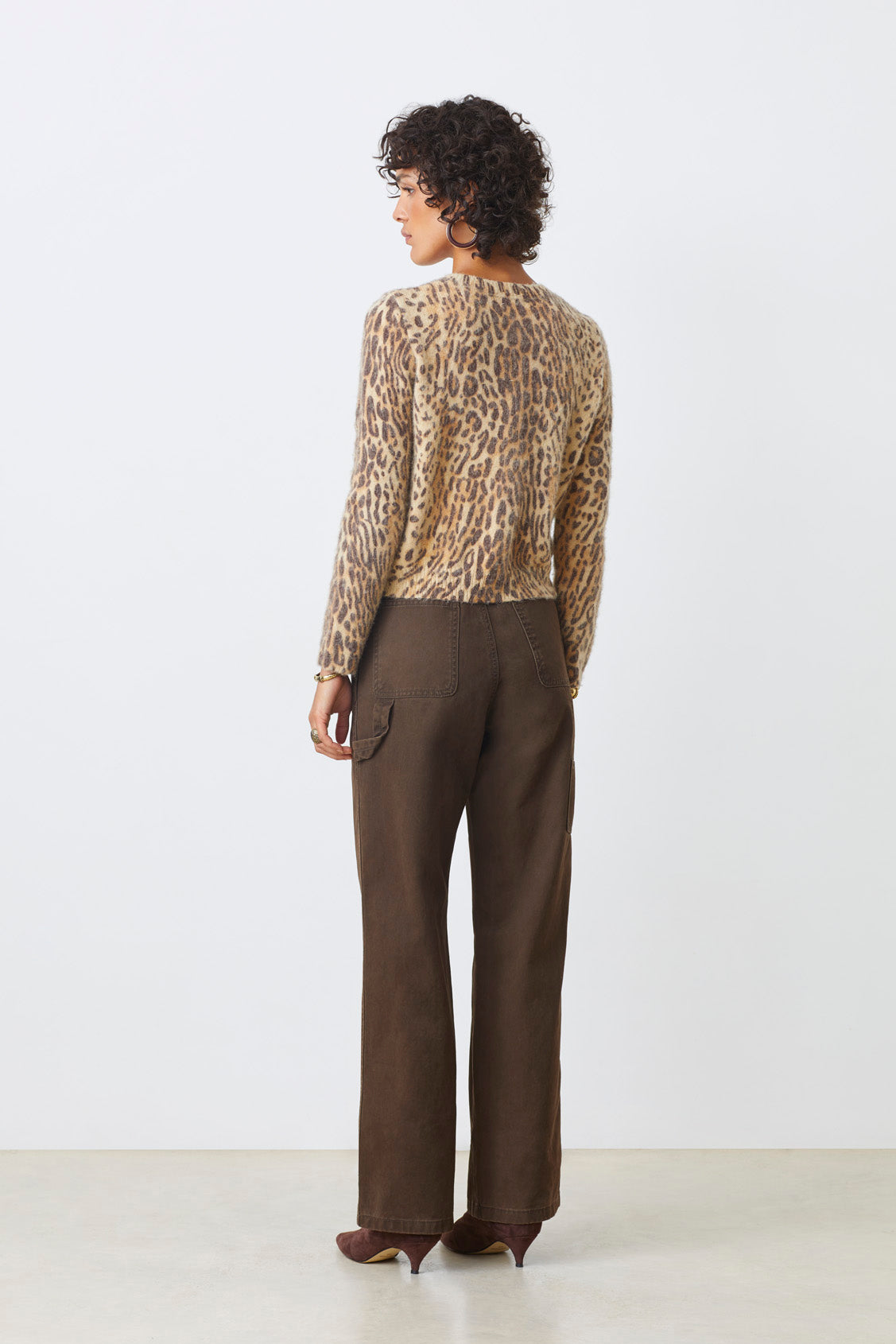 Suncoo Gacia Leopard Print Knit Cardigan