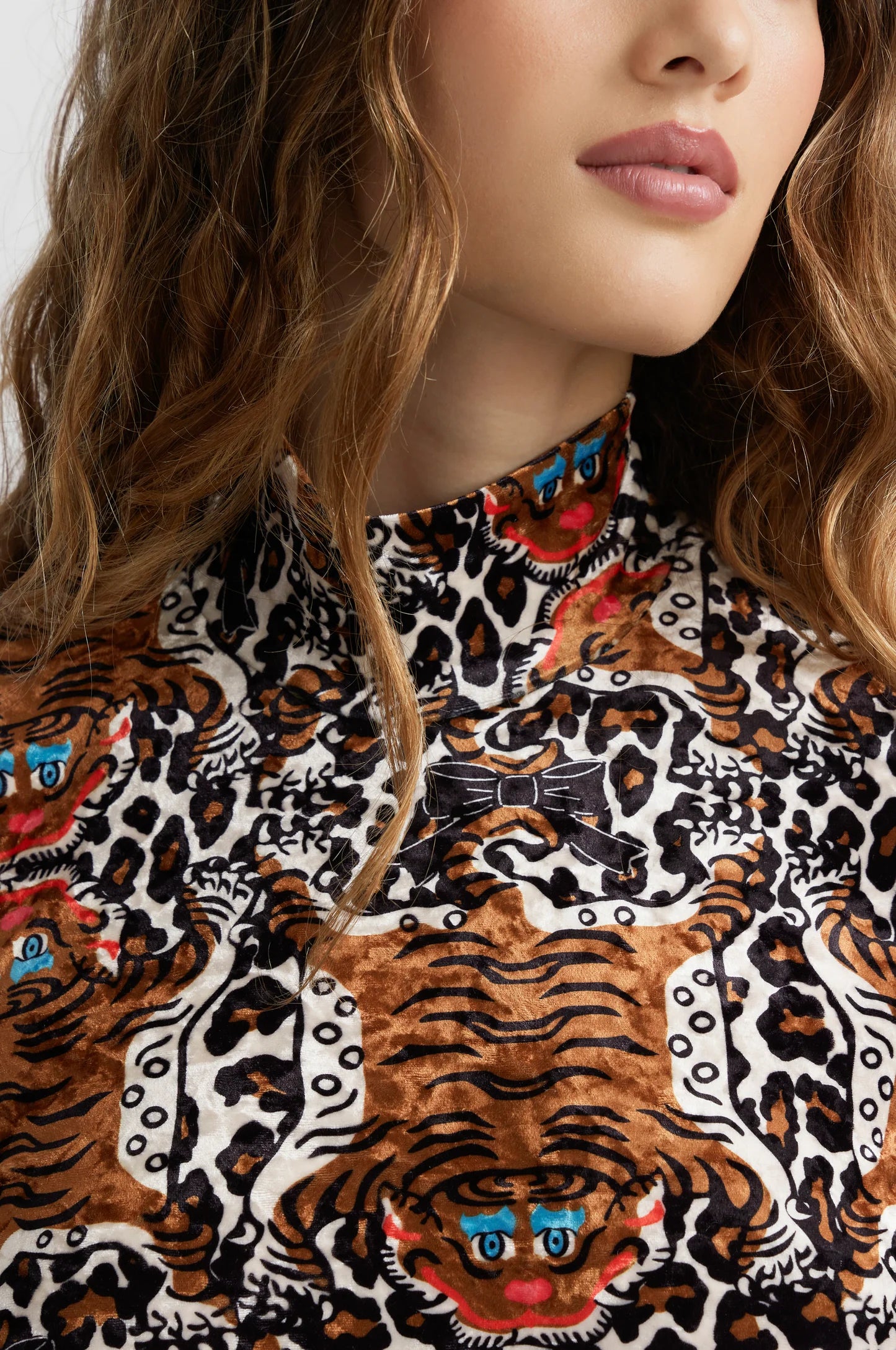 Manoush Leopard Print Velour Top