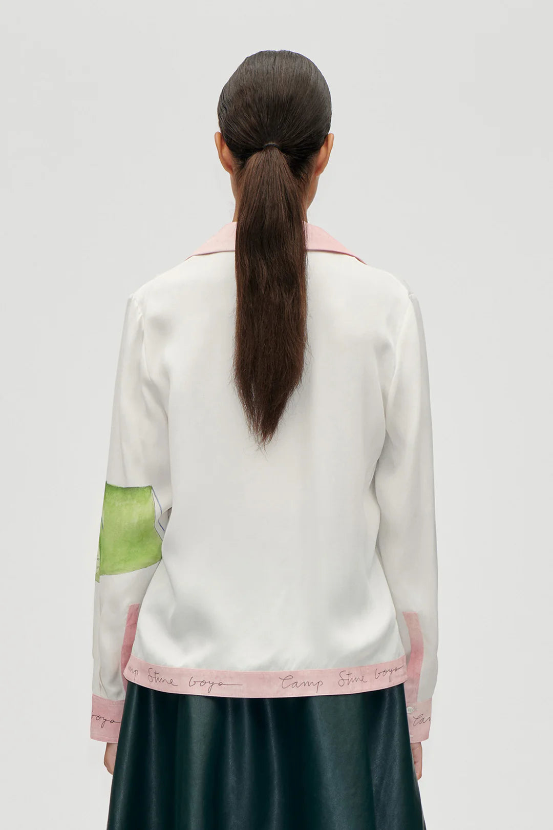 Stine Goya Loose Long Sleeve White Shirt With Print