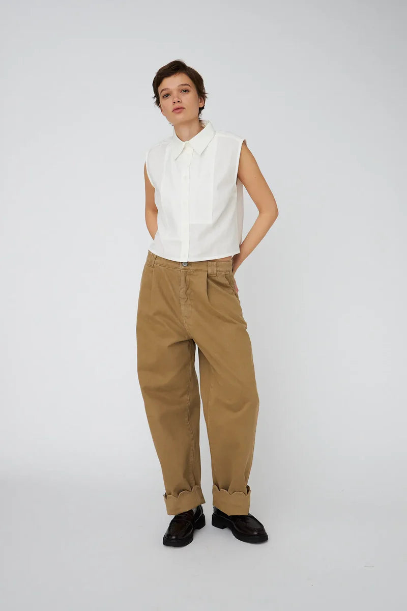 Stella Nova Brushed Cotton Dark Sand Pants