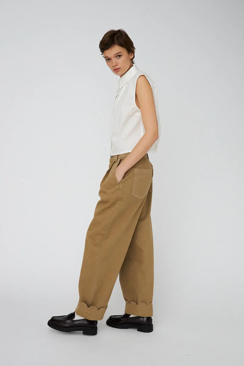 Stella Nova Brushed Cotton Dark Sand Pants