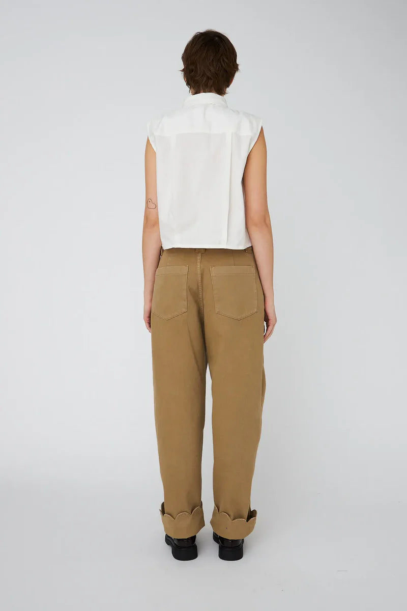 Stella Nova Brushed Cotton Dark Sand Pants