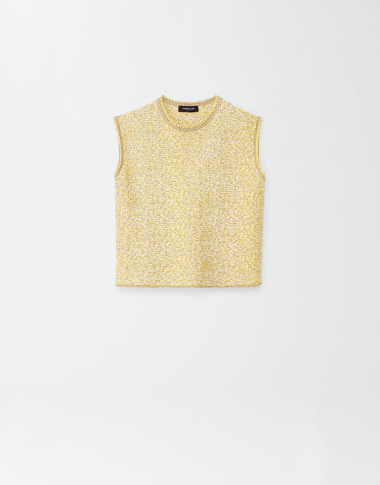 Sun Gold Boucle Tweed Sleeveless Top