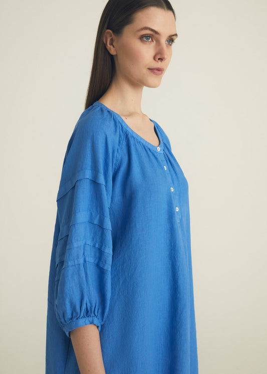 Pleated Relaxed Dress Sky Blue